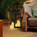Homemory Flameless Candles with Embedded Star String Fairy Lights, Battery Operated Candles, LED Candle, Fake Candles with Remote Control and Timer, Ivory, Set of 5(H4 5" 6" 8" 8") by CozyNest Decor
