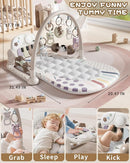 Baby Gym with Kick and Play Piano, Baby Play Mat Tummy Time Activity Gym Mat with 5 Infant Sensory, Music & Lights Boy or Girl for Newborn 0 to 3 6 9 12 Months by TinyTreasures Baby Boutique