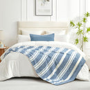 Snuggle Sac Stripe Blue Blankets Luxurious Microfiber Fabric, Reversible Super Soft Bedding Blankets Warm Cozy Knit Fuzzy Plush Blanket for Bed,Couch,Sofa,Living Room, Blue Stripe,60x80 inches by TinyTreasures Baby Boutique