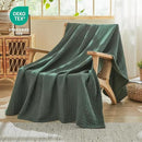 EMME Cotton Muslin Queen Blanket Bed Layering Breathable Gauze Blanket Soft Lightweight Blankets Adults (Forest Green, 90"x90") by CozyNest Decor