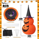 3FT Halloween Collapsible Pumpkin Decoration, 50 LED Pop-Up Pumpkin Lamp with Star Cap, Plug in Halloween Jack-O-Lantern with Metal Stand for Indoor Outdoor Garden Patio Party Decor