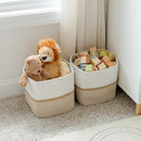 NaturalCozy Storage Cubes 11 Inch Cotton Rope Woven Baskets for Organizing, 3-Pack | Cube Storage Bin | Square Storage Baskets for Shelves Organizer, Classroom, Kids Toy Bins, Closet, Baby Nursery by TinyTreasures Baby Boutique
