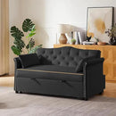 58" Velvet Sofa Bed, 3-in-1 Convertible Pull-Out Sleeper Sofa & Couch with Storage Bag and Adjustable Backrest,Perfect for Small Spaces, Living Room, or Office by CozyNest Decor