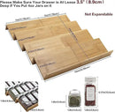 Bamboo Spice Rack Drawer Organizer - 8 Pieces Set- 7" Wide Per Piece - Combine Pieces Into 14" Wide Rack (7" or 14") by CozyNest Decor