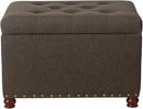 Joveco Storage Ottoman Linen Tufted Bench, Rectangular Footrest Footstool Coffee Table Seat for Living Room Bedroom, Coffee by CozyNest Decor