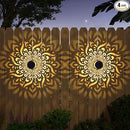 4 Pack Solar Fence Lights Metal Solar Powered Outdoor Wall Deck Step Lights Mandala Theme Waterproof Fence Light for Garden Post Patio Backyard Decor (4 Pack) by CozyNest Decor