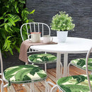 Indoor/Outdoor Chair Cushions 16x17 Inch, Patio Chair Cushions with Ties, All Weather Seat Cushions for Patio Furniture Home Garden Chair Use, Set of 2, Swaying Palms Green by GreenHaven Gardens