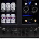 NewAir 24" Dual Zone Wine and Beverage Refrigerator, 18 Bottle & 58 Can, French Door Built-In Fridge with Lock, Black Stainless Steel Cooler, Digital Thermostat, Adjustable Shelves by CozyNest Decor