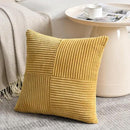 Fancy Homi 2 Packs Mustard Yellow Decorative Throw Pillow Covers 20x20 Inch for Living Room Couch Bed Sofa, Farmhouse Boho Home Decor, Soft Corss Corduroy Patchwork Accent Square Cushion Case 50x50 cm by CozyNest Decor