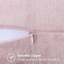 decorUhome Chenille Soft Throw Pillow Covers 12x20 Set of 2, Lumbar Velvet Farmhouse Neutral Decorative Euro Pillow Covers with Stitched Edge for Couch Sofa Bed Home Decor, Blush Pink by CozyNest Decor