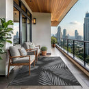 GENIMO Outdoor Rug 8' x 10' Waterproof for Patios Clearance, Reversible Outdoor Plastic Straw Camping Rug Carpet, Large Area Rugs Mats for RV, Camper, Deck, Balcony, Porch, Beach, Picnic, Black&Grey by CozyNest Decor