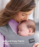 Momcozy Portable Baby Carrier – Compact & Lightweight, Adjustable for Travel, Fold & Go Convenient Storage Hip Pouch, Wide Shoulder Straps, Soft Skin-Friendly Fabric, for Babies 12–35 lbs (Grey) by TinyTreasures Baby Boutique