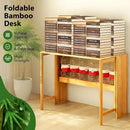 39.37" Bamboo Folding Desk,Space-Saving Computer Desk for Small Spaces, Foldable Study Table for Bedroom, Home Office, Dorm, Apartment (Natural) by CozyNest Decor