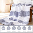 Chunky Knit Blanket - Luxury Soft Cozy 60 * 80 Throw Blanket,100% Woven Blanket Rope Knot Throw Blanket for Couch, Sofa, Home Decor, Gift - Machine Washable（White/Light Gray） by CozyNest Decor