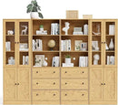 71" Tall Bookshelves Set of 4, 2 Bookcases with Drawers & 2 Bookshelves with Doors, Wooden Bookshelves Floor Standing Display Storage Shelves Home Decor Furniture for Home Office, Living Room by CozyNest Decor