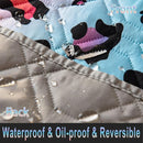 Waterproof Dog Bed Cover 86x82inch Reversible Pad Reusable Camping Mat for Kids/Pet/Dog/Cat Washable Geometric Embroidery Blanket Patchwork Rainbow Leopard Printed+Gray by TinyTreasures Baby Boutique