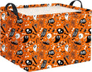 HIYAGON Rectangular Halloween Basket for Boys and Girls Kids Trick or Treat Pumpkin Basket for Halloween Parties Cute Storage Bin Organizer Box Room Decor(Yellow Halloween) by TinyTreasures Baby Boutique
