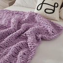 WESHIONGOO Chunky Knit Blanket Throw 50"×60" Knitted Throw Blankets for Couch Bed Fluffy Soft Blanket with Jumbo Chenille Yarn Thick 100% Handmade(Lilac) by CozyNest Decor