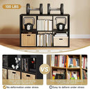 6 Cube Storage Organizer, Black Bookshelf with Storage, 2 Tier Storage Cubes, Freestanding Storage Organizer with Shelves for Living Room, Study by CozyNest Decor
