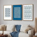 Tinonedraw Navy Blue White Framed Canvas Wall Art Set, Modern Geometric Dots Line Wall Decor, Neutral Abstract Shape Artwork, Cozy Contemporary Art Prints for Bedroom Living Room Office 16"x24"x3 by CozyNest Decor