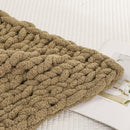 WESHIONGOO Chunky Knit Blanket Throw 40"×40" Knitted Throw Blankets for Couch Bed Fluffy Soft Blanket with Jumbo Chenille Yarn Thick 100% Handmade (Brown) by CozyNest Decor