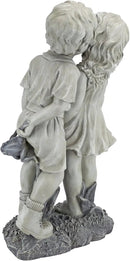 Young Sweethearts: Kissing Children Garden Statue by CozyNest Decor