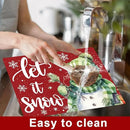 Winter Placemats Set of 6 Let It Snow Plastic Table Place Mats Snowman Dining Mats Washable Seasonal Christmas Holiday Table Decoration for Kitchen Christmas Party Dining by CozyNest Decor