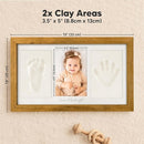 Baby Hand and Footprint Kit - Clay Handprint Keepsake Frame, Newborn Nursery Picture Frame, Personalized New Mom Gifts for Baby Shower & Registry (Golden Wheat) by TinyTreasures Baby Boutique