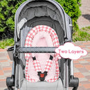 Baby Car Seat Head Support for Newborn, GFU 2 in 1 Infant Car Seat Head Body Support with Strap Pads, Soft Stroller Cushion Pillow Insert for Girls, Fits for Stroller, Swing, Pink by TinyTreasures Baby Boutique