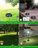 Biling Solar Outdoor Lights - 12 Pack, Bright Uplight Sidelight, Waterproof Deck Lights for Yard, Walkway, Garden, Poolside (White) by GreenHaven Gardens
