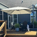 PURPLE LEAF 10 FT Cantilever Patio Umbrella Outdoor Aluminum Offset Square Umbrella with 3 Years Fade Resistance Recycled Fabric and 360-degree Rotation for Deck Pool Garden, Pebble Grey by GreenHaven Gardens