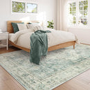 LIVEBOX Washable Area Rug 9x12 Rugs for Living Room Bedroom, Non-Slip Boho Indoor Carpet for Dining Room Office, Low-Pile Farmhouse Soft Carpets for Kids Nursery Playroom, Sage Green by TinyTreasures Baby Boutique