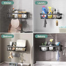 Veken Rustproof & Waterproof Shower Caddy 6-Pack, No Drilling Adhesive Shelves Rack with Soap Holder, Large Capacity Bathroom Organizers and Storage, Wall-Mounted Kitchen & Home Decor by CozyNest Decor
