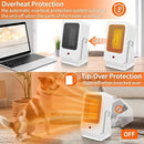 Portable Space Heaters for Indoor Use,Desktop Heater with 900W PTC 2s Fast Heating, 30° Adjustable Angle Design Small Electric Heater Lightweight for Personal, Office,Room,White by CozyNest Decor