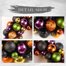 JORNOY 13inch Small Halloween Ball Wreath with Ghost&Pumpkin Accents - Seasonal Orange/Black Wall Hanging, Front Door, Mantel, Porch Decor for Home by CozyNest Decor