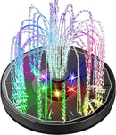 Solar Fountain Glass Panel with 2200 mah Battery, 3.5W Floating Solar Water Fountain with 4 Fixed Rods, Solar Fountain Pump for Bird Bath, Garden, Pond, Pool, Outdoor-Colorful Lights by GreenHaven Gardens