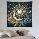 HZOHNAGO Sun Moon Tapestry Boho Golden Stars Pattern Printed Wall Tapestry Wall Hanging for Bedroom Living Room Dorm 60" W x 60" H by CozyNest Decor