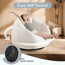 Giant Bean Bag Swivel Chair for Adults - Comfy Plush Round Shell Soft Accent Chair, Oversized Cozy Floor Sofa for Living Room, Bedroom & Game Rooms, Beige by CozyNest Decor