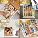 Silverware Organizer Kitchen Drawer Organizer Utensil Organizer Acacia Silverware Holder Cutlery Organizer in Drawer Flatware Organizer Tray(5 slots, Acacia by CozyNest Decor