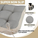 BUYUE Chair Cushion Set for Rocking Chair, Back Pillow & Seat Cushion with Ties, Original Woven Fabric Non-Slip Chair Pads for Elderly Sitting, Beige by CozyNest Decor