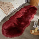AMTOVO Faux Sheepskin Rug, Burgundy Ultra Soft Fluffy Shag Area Rug, 2 x 6 ft Faux Fur Rug for Bedroom Sofa Throw Cushion Room Decor, Sheepskin by CozyNest Decor