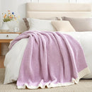 Snuggle Sac Lilac Throw Blanket for Couch, Super Soft Warm Blankets Cozy Knit Fuzzy Lightweight Throws for Sofa, Bed, Living Room, Heather Lilac, 50x70 inches by TinyTreasures Baby Boutique