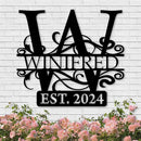 Custom Metal Signs | Last Name Sign | Split Letter Monogram Wall Decor | Custom Outdoor Signs | Personalized Wedding Gift | Housewarming Couples Gift | Outdoor Metal Sign | Metal Art