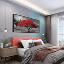 Framed Black and White Red Tree Wall Art Canvas Print Picture Large Red Tree Landscape Modern Artwork for Living Room Bedroom Office Home Wall Decor With 24X48inch by CozyNest Decor