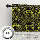 Kids UFO Blackout Curtains - 100% Blackout, Thermal Insulated, Noise Reducing, Perfect for Kids Room and Nursery, 2 Panels (Neon UFO Night, W52×L63) by TinyTreasures Baby Boutique