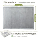 Ultra Soft 1.3" Thick Baby Play Mat for Floor, Extra Large Velvet Playpen Mat, Baby-Safe & Non-Slip Tummy Time Mat, Crawling for Babies, Toddlers, Infants, Kids, Easy Care, 79"x59", Gray by TinyTreasures Baby Boutique