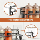 5 Pack Spice Rack Seasoning Organizer Wall Mount, Screw or Adhesive Hanging Shelf Basket Spice Organizer Shelf for Kitchen, Black by CozyNest Decor