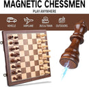 AMEROUS 15'' Magnetic Wooden Chess Set for Adults Kids - with Folding Board, Gift Package, Pieces Storage Slots, Handmade Pieces,Chess Board Game Set for Tournament Professional Beginner by TinyTreasures Baby Boutique