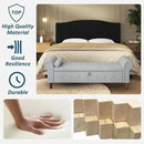 Storage Ottoman Bench for Bedroom, 63" End of Bed Bench with Rolled Arms Upholstered Ottoman Bench Fit for Bedroom, Living Room, Entryway, Velvet Light Gray by CozyNest Decor