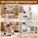 Car Seat Toys for Babies 0-6 Months,Hanging Rattle Toys for Crib Mobile, Baby Spiral Hanging Stroller Black and White High Contrast Toys for Newborn 0 3 6 9 12 Months Baby Boys Girls (Cow) by TinyTreasures Baby Boutique